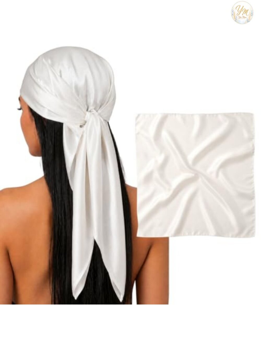 100% Mulberry Silk Large Head Scarf Bandana - 19 Momme Grade 6A 36" Square